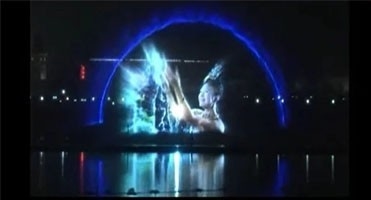ستارة المياه الرقمية في الهواء الطلق الإبداعية الستار ، ليزر نافورة المياه الفيلم المزود